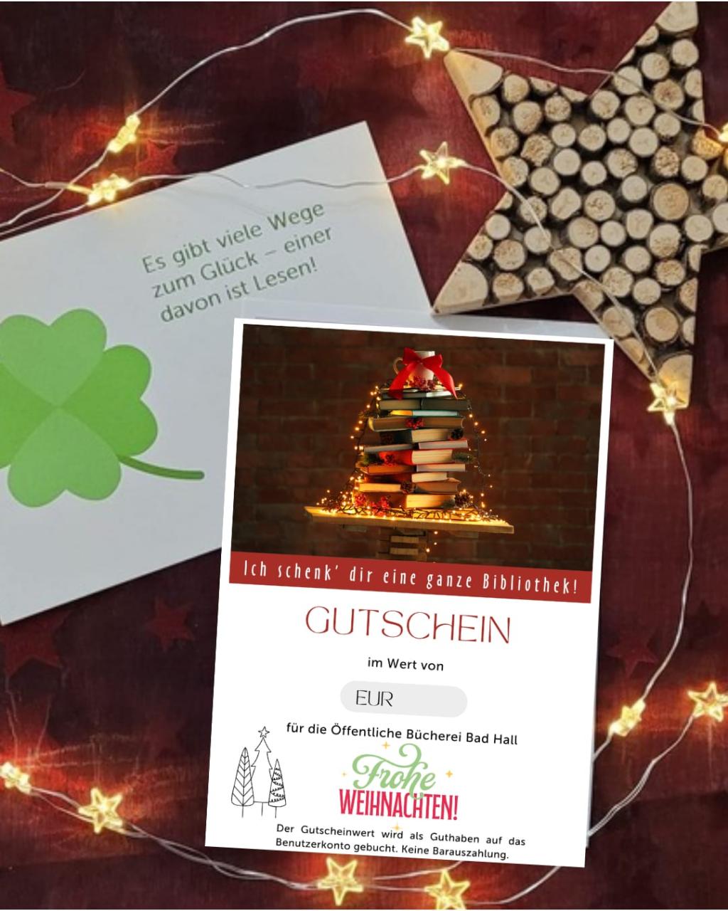 Gutschein und Holzstern