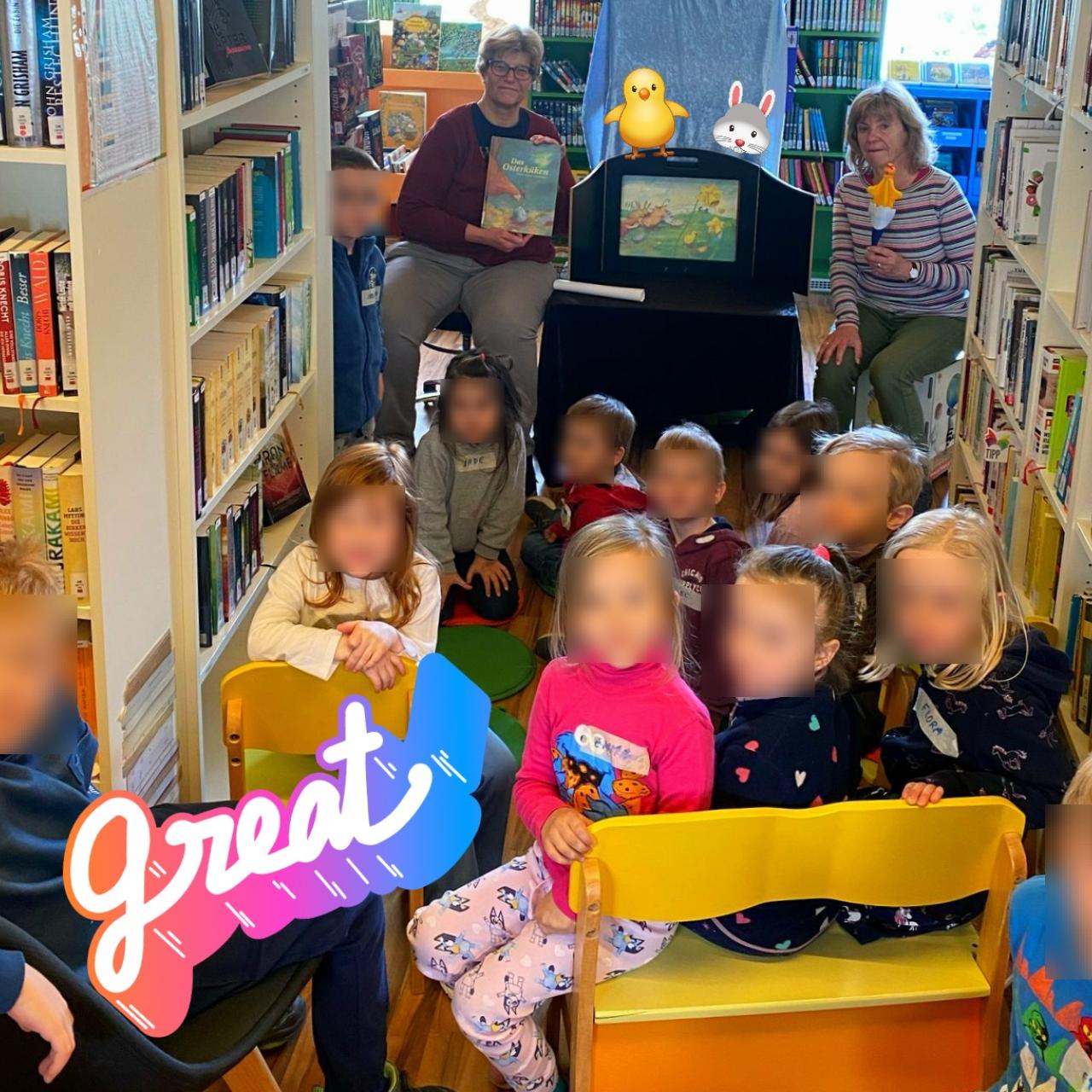 Kinder beim Vorlesen