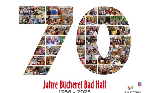 Fotocollage 70 Jahre Bücherei Bad Hall
